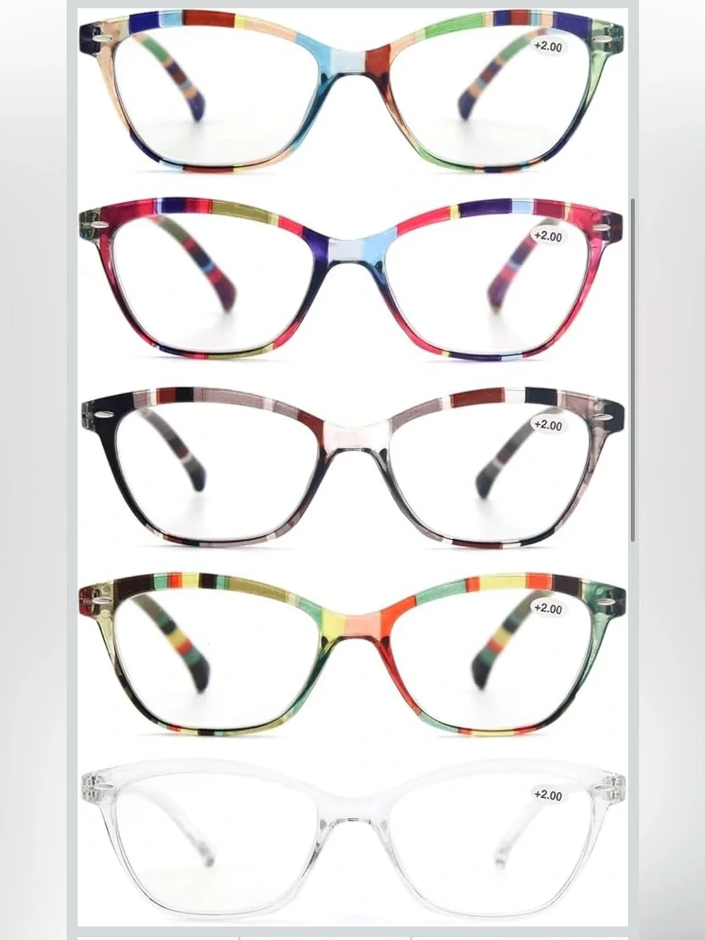 MODFANS Womens Reading Glasses Women 5 Pack Fashion Ladies Readers Comfort .75